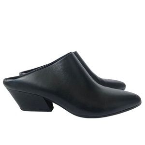 Vince Vigo Black Leather Mules Booties
